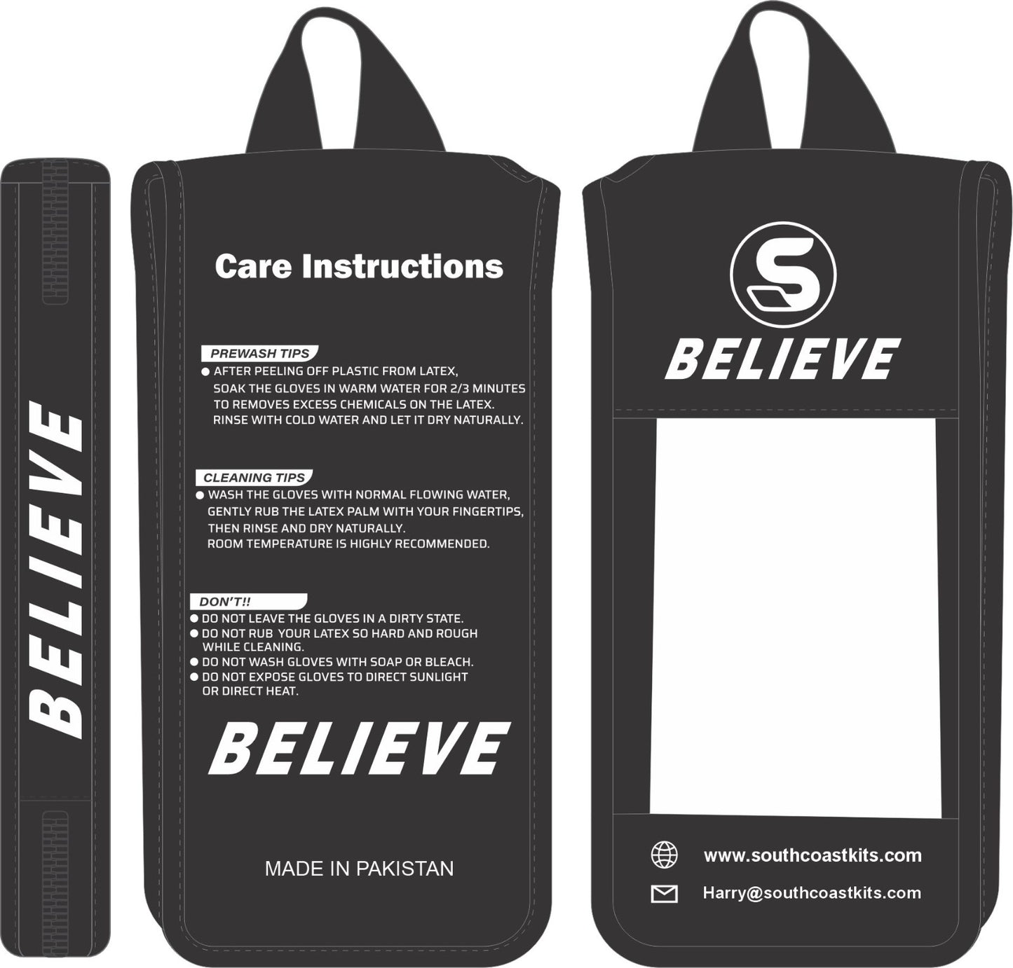 SCK Black Flat Negative Harlequin Believe Goalkeeper Gloves