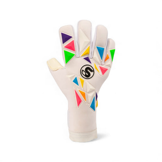 SCK White Flat Negative Harlequin Believe Goalkeeper Gloves