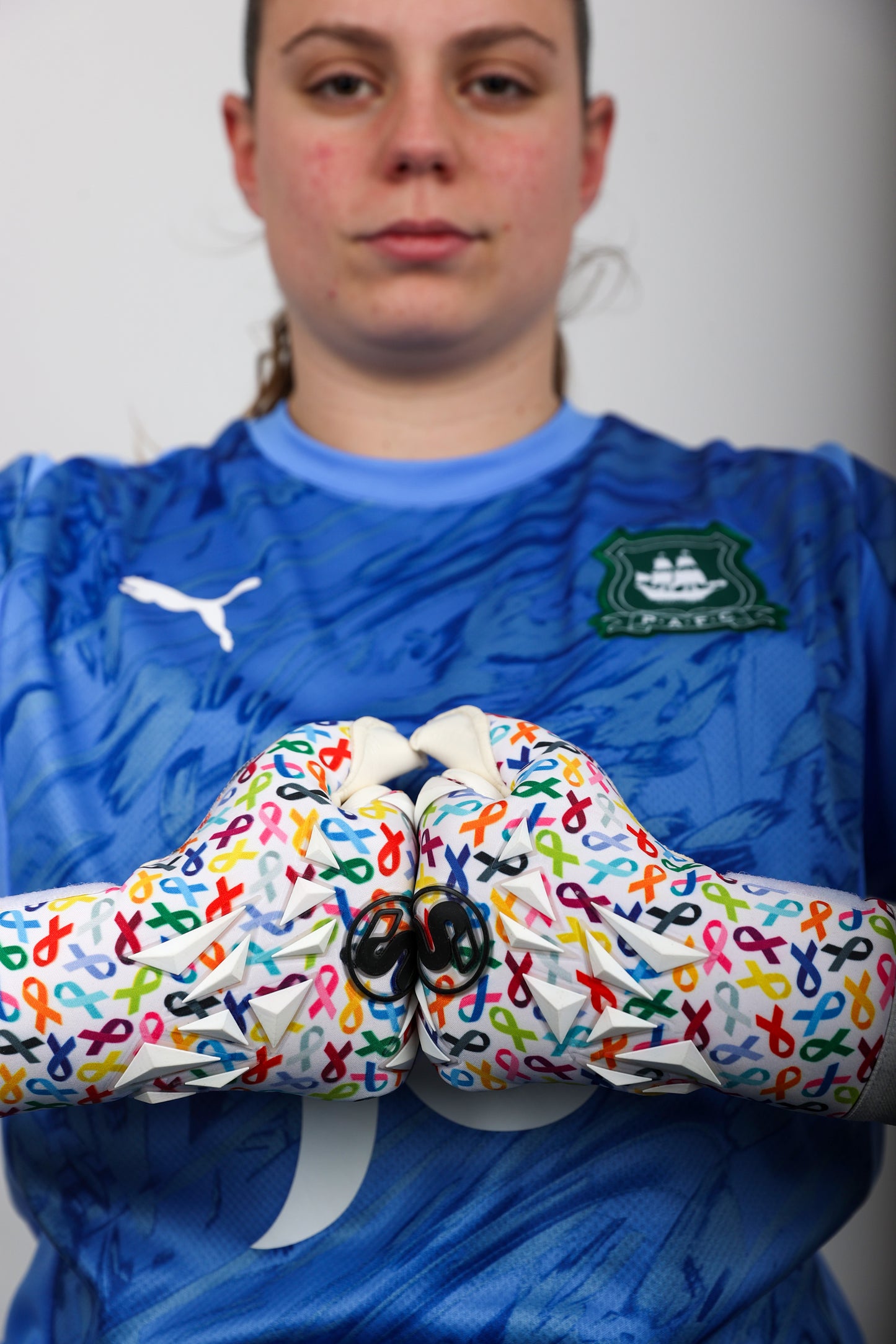 SCK White Culling Cancer Charity Hybrid Flat Believe Goalkeeper Gloves