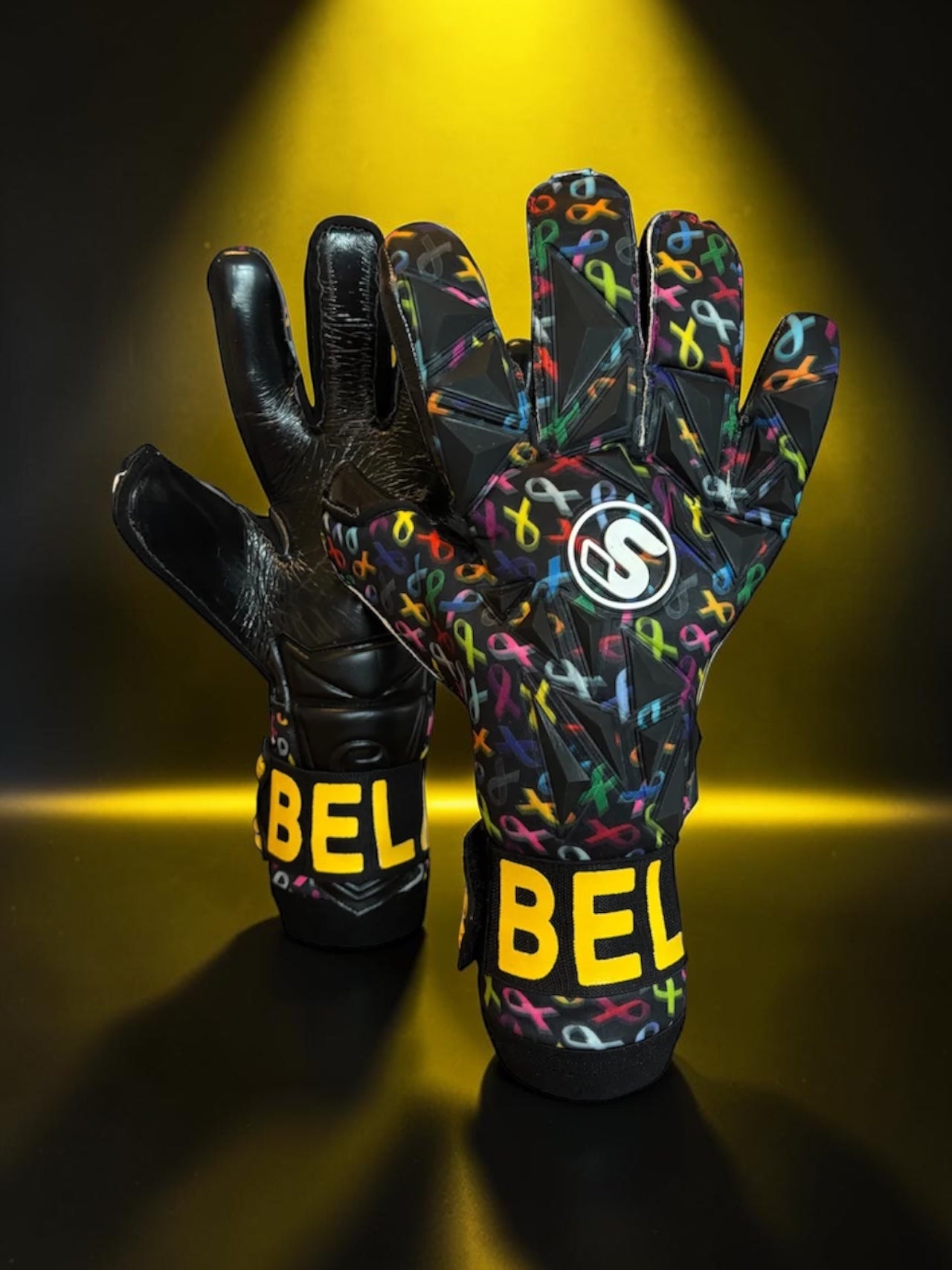 SCK Black Culling Cancer Charity Hybrid Flat Believe Goalkeeper Gloves