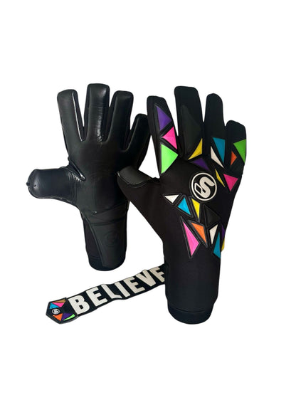 SCK Black Flat Negative Harlequin Believe Goalkeeper Gloves
