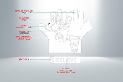 SCK Whiteout Flat Negative Believe Goalkeeper Gloves