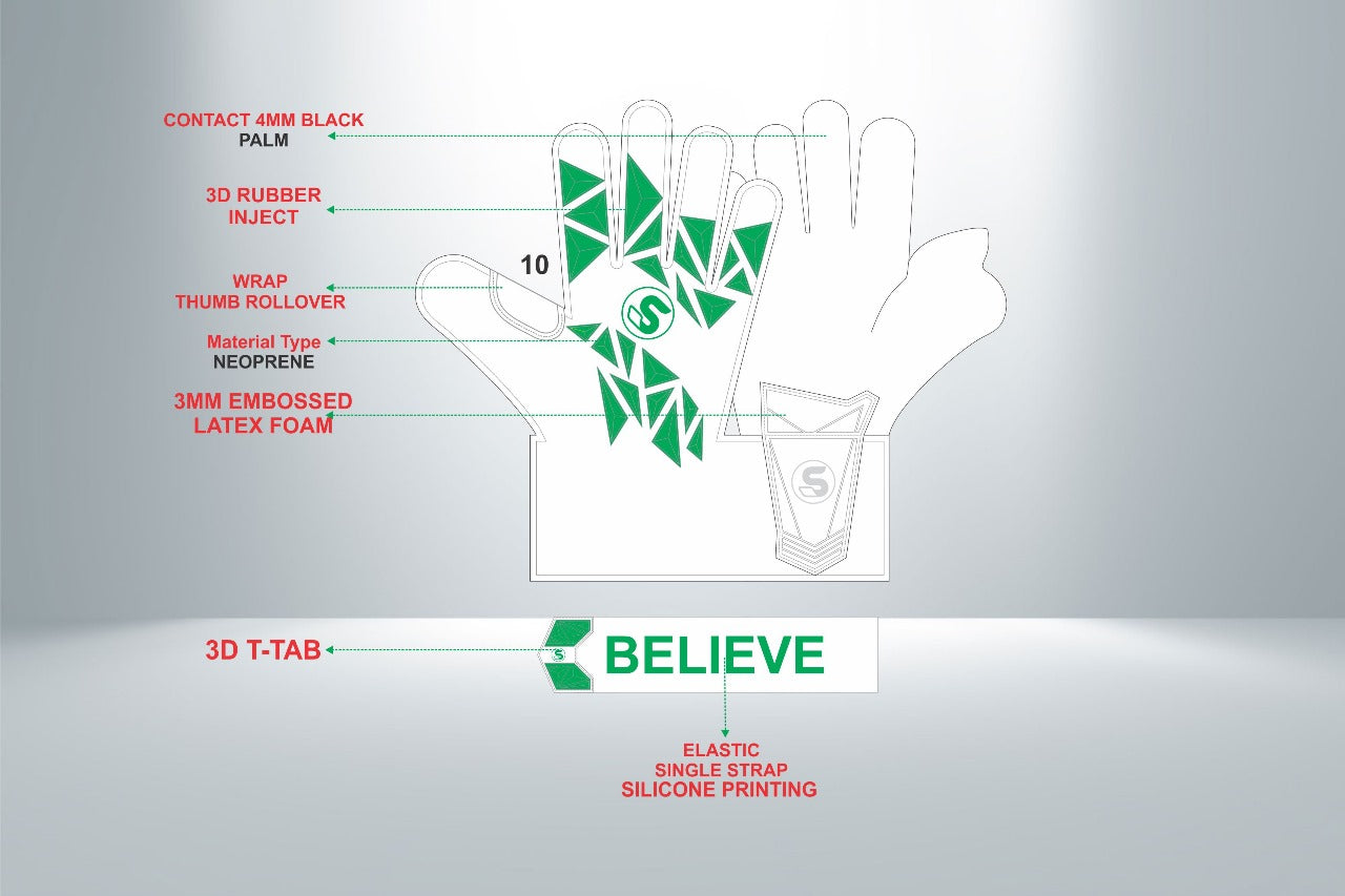 SCK Hybrid Negative Sage Believe Goalkeeper Gloves