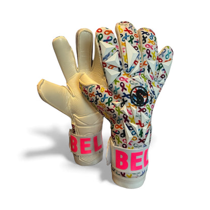 SCK White Culling Cancer Charity Hybrid Flat Believe Goalkeeper Gloves