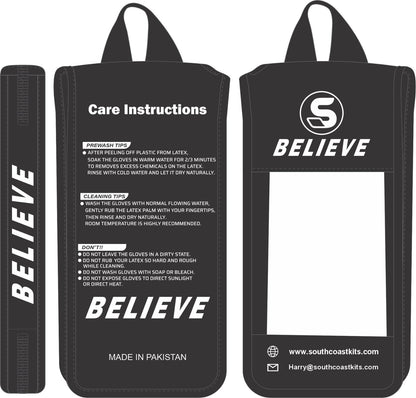 SCK Black Culling Cancer Charity Hybrid Flat Believe Goalkeeper Gloves