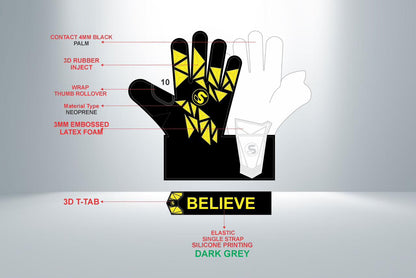 SCK Roll Finger Bumblebee Believe Goalkeeper Gloves