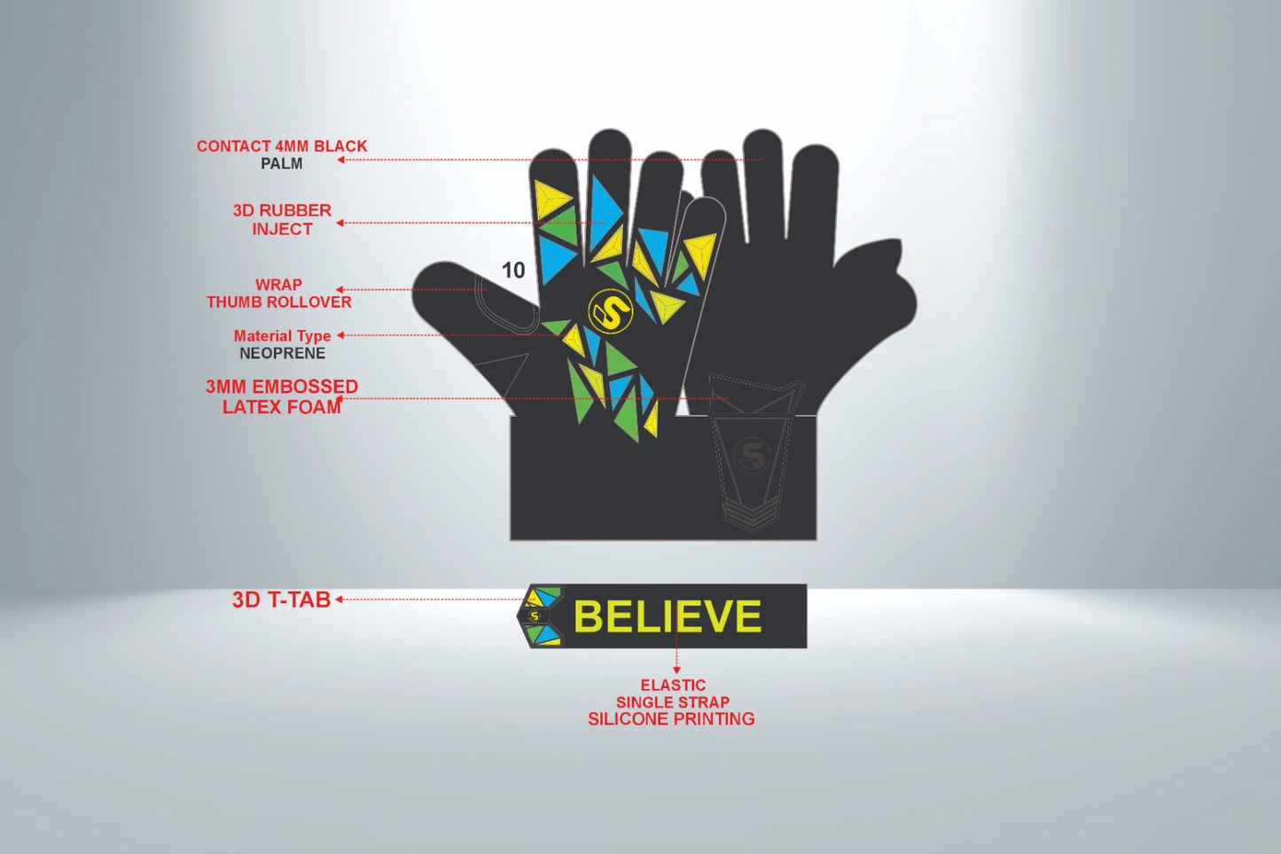 SCK ReDefine Gecko Elite Cut Believe Goalkeeper Gloves