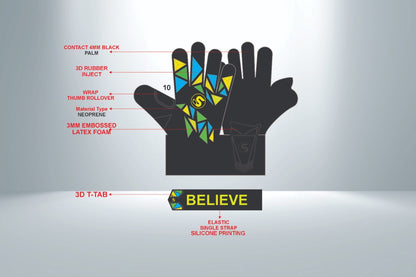 SCK ReDefine Gecko Elite Cut Believe Goalkeeper Gloves