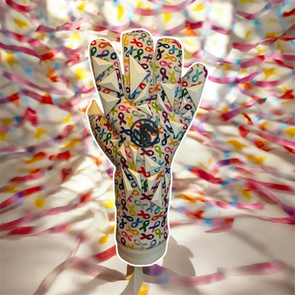SCK White Culling Cancer Charity Hybrid Flat Believe Goalkeeper Gloves