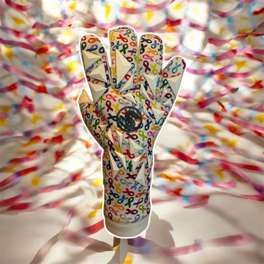 SCK White Culling Cancer Charity Hybrid Flat Believe Goalkeeper Gloves