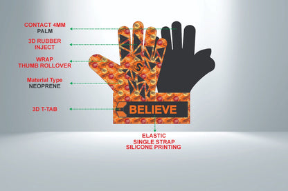 SCK Roll Finger Long Cut Dragon Believe Goalkeeper Gloves