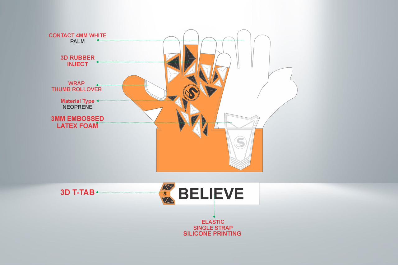 SCK Geiko Fit Orange Believe Goalkeeper Gloves