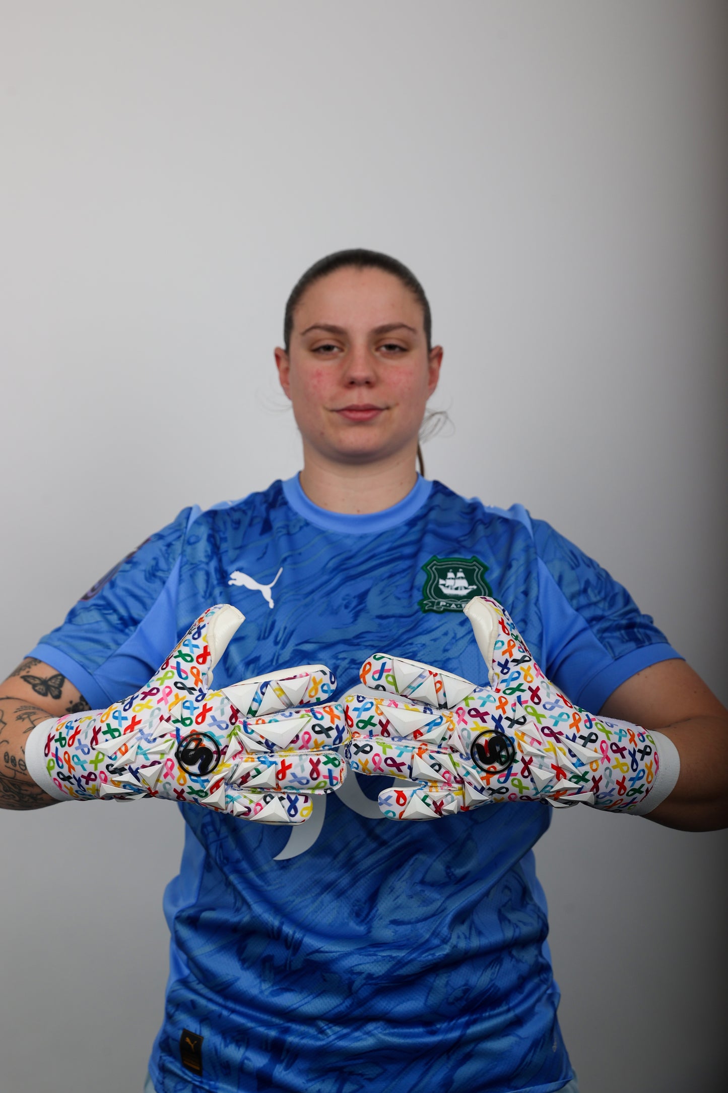 SCK White Culling Cancer Charity Hybrid Flat Believe Goalkeeper Gloves
