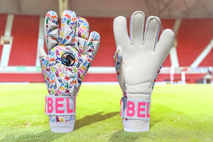 SCK White Culling Cancer Charity Hybrid Flat Believe Goalkeeper Gloves